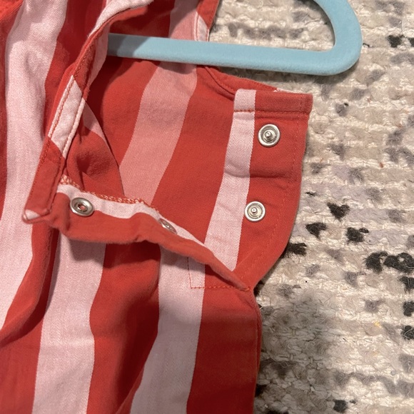 Monica & Andy Red and white striped romper, size 2T - Picture 3 of 4